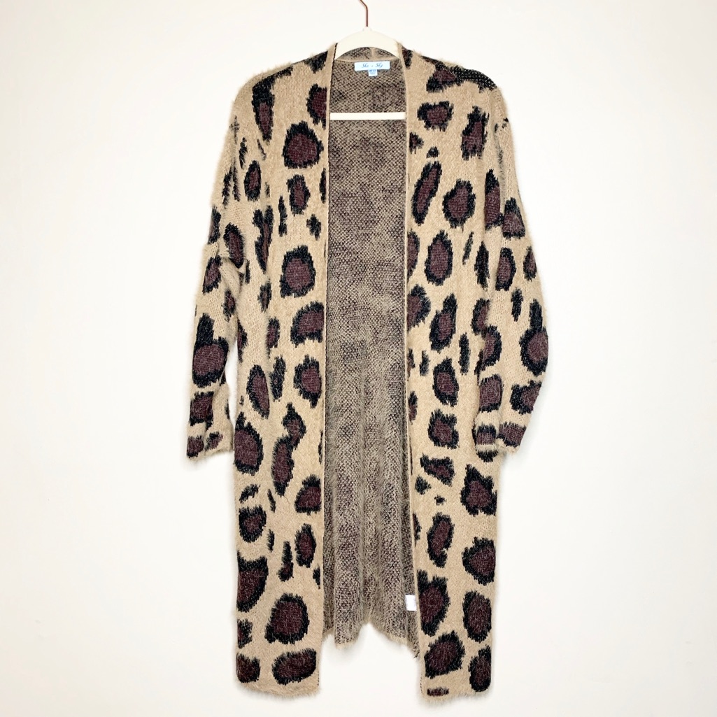 She + Sky Animal Print Cardigan